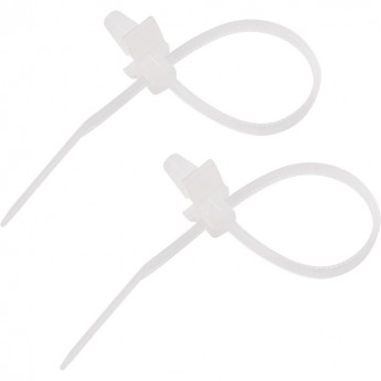 Хомут-стяжка REXANT нейлоновая с крепежным пистоном 190x4,8 мм, ø 3,2 мм, белая (100 шт/уп) Хомут-стяжка REXANT нейлоновая с крепежным пистоном 190x4,8 мм, ø 3,2 мм, белая (100 шт/уп)