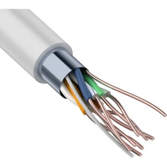 Кабель витая пара REXANT F/UTP, CAT 5e, ZH нг(А)-HF, 4PR, 24AWG, INDOOR, SOLID, серый, 305 м