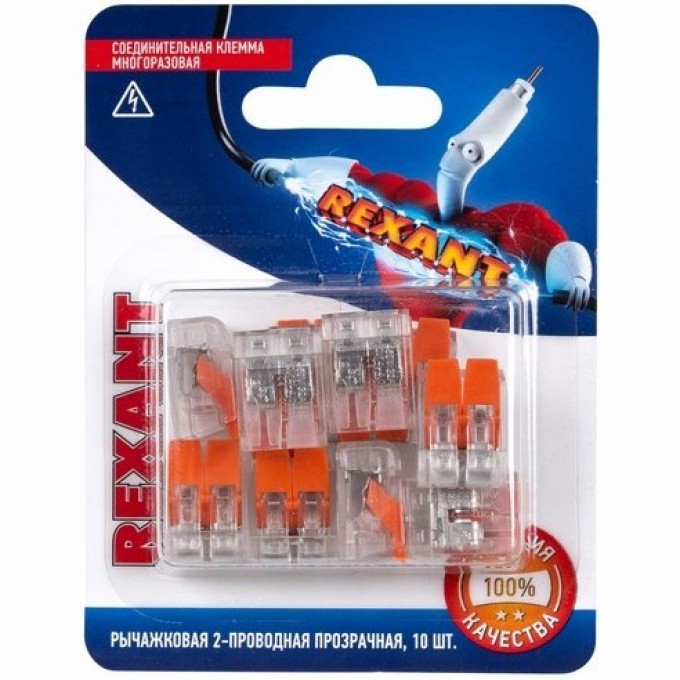 Клемма универсальная REXANT СМК 221-412 до 4.0 мм² компактная, 10 шт. 06-0216-A10 Клемма универсальная REXANT СМК 221-412 до 4.0 мм² компактная, 10 шт. 06-0216-A10