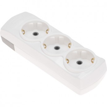 Колодка REXANT PREMIUM 3 гнезда, с/з, белый Колодка REXANT PREMIUM 3 гнезда, с/з, белый