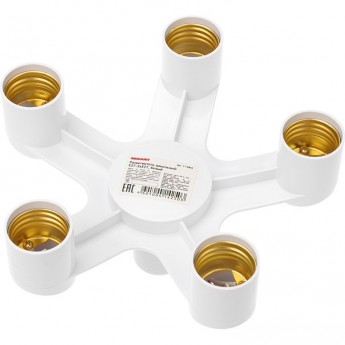 Разветвитель цокольный REXANT Е27-5хЕ27 белый Разветвитель цокольный REXANT Е27-5хЕ27 белый