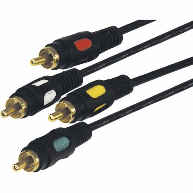 Шнур REXANT 4RCA Plug - 4RCA Plug 1.5m gold 17-0312 Шнур REXANT 4RCA Plug - 4RCA Plug 1.5m gold 17-0312