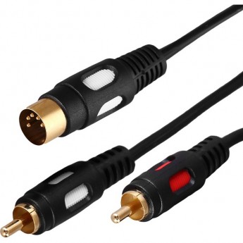 Шнур REXANT DIN 5 Pin - 2 RCA, 1,5м (GOLD) Шнур REXANT DIN 5 Pin - 2 RCA, 1,5м (GOLD)
