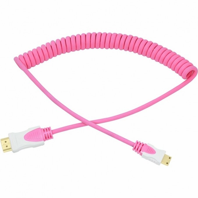Шнур REXANT mini HDMI - HDMI розовый витой 2 м 17-7126 Шнур REXANT mini HDMI - HDMI розовый витой 2 м 17-7126