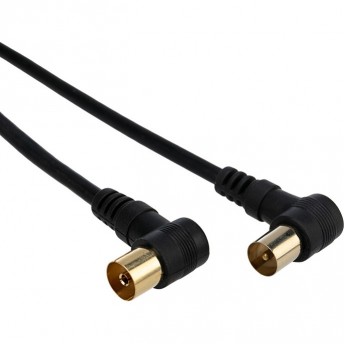 Шнур REXANT ТВ гнездо - ТВ штекер угловой 5 м черный Шнур REXANT ТВ гнездо - ТВ штекер угловой 5 м черный