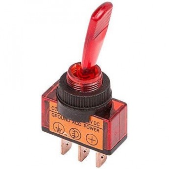 Тумблер REXANT 24V 20А однополюсный с красной подсветкой Тумблер REXANT 24V 20А однополюсный с красной подсветкой